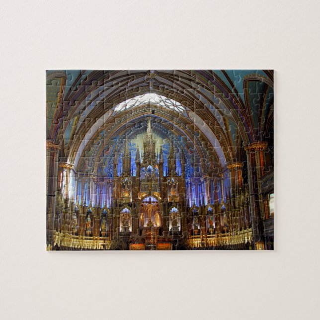 Kanada, Quebec, Montreal. Interiör av Notre 2 Pussel (Horisontell)