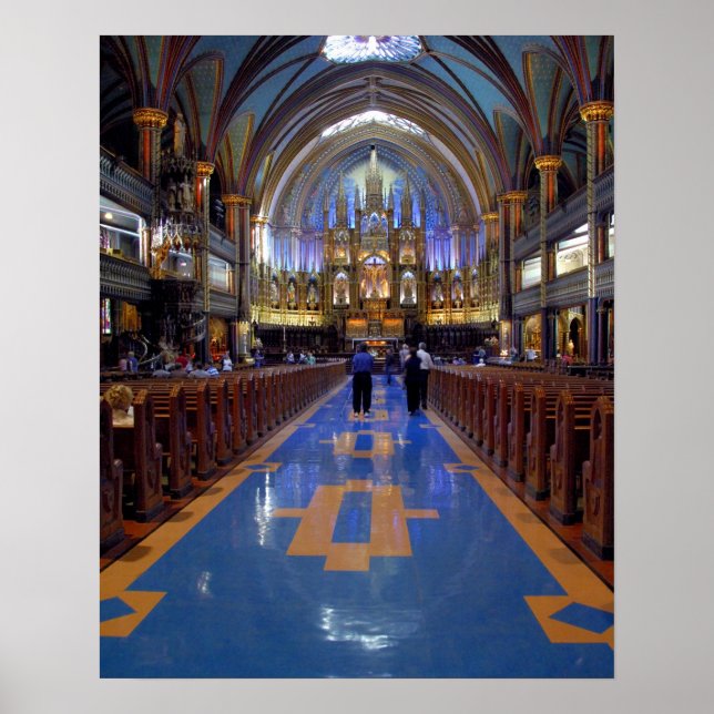 Kanada, Quebec, Montreal. Interiör av Notre 3 Poster (Framsidan)