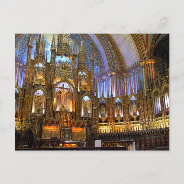 Kanada, Quebec, Montreal. Interiör av Notre Vykort (Framsida)