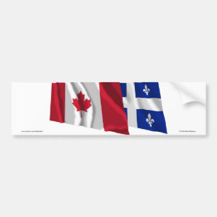 Kanada & Quebec som vinkar flaggor Bildekal
