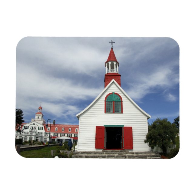 Kanada, Quebec, Tadoussac. Liten kyrka, Magnet (Horisontell)