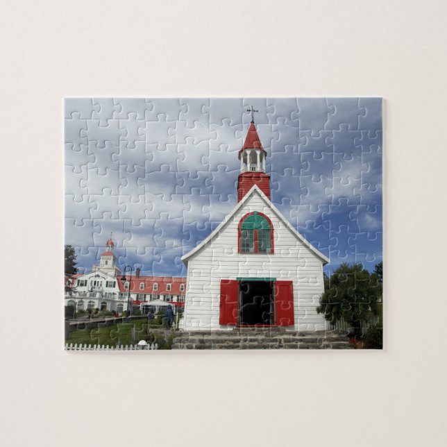 Kanada, Quebec, Tadoussac. Liten kyrka, Pussel (Horisontell)