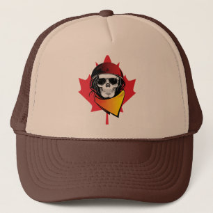 Kanada Rebel Army Skull Maple Löv Keps