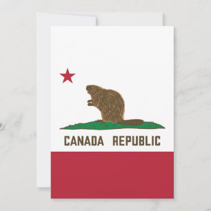Kanada Republiken Kalifornien Flagga Beaver Inbjudningar