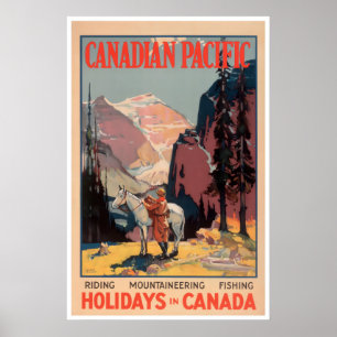 Kanada Resa Poster Fiske Konst Jakt Tryck