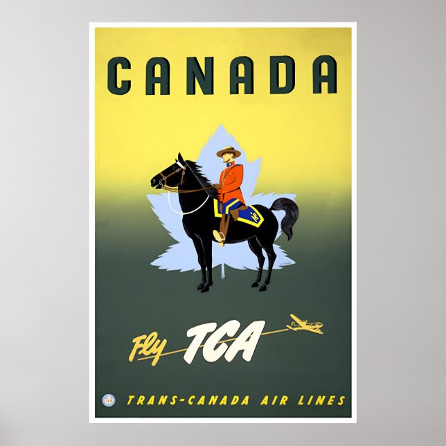 Kanada Resa Poster Mountie Konst Kanadensisk Tryck (Framsidan)
