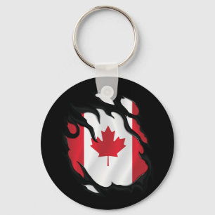 Kanada Rippad Flagga Nyckelring