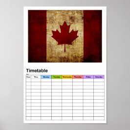 Kanada/riven flagga/tidtabell poster