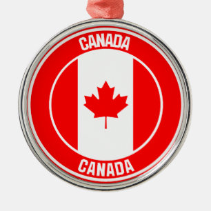 Kanada Round Emblem Julgransprydnad Metall