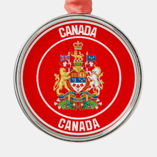 Kanada Round Emblem Julgransprydnad Metall