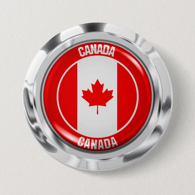 Kanada Round Emblem Knapp (Framsida)