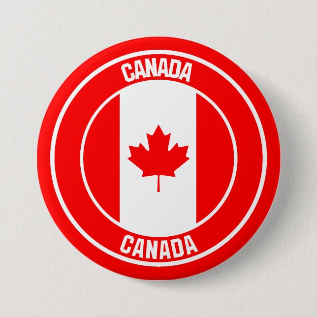 Kanada Round Emblem Knapp (Framsida)
