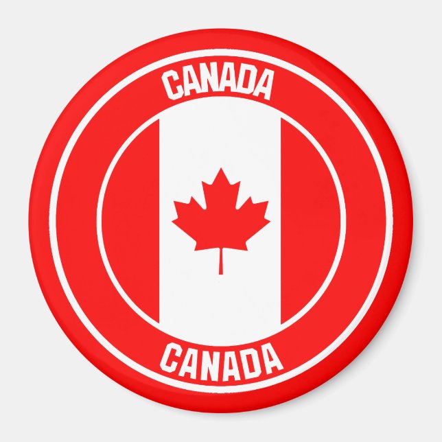 Kanada Round Emblem Magnet (Framsidan)