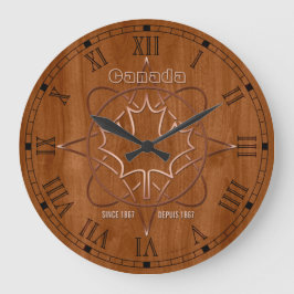 Kanada sedan 1876, Acrylic Wall Clock av träkoppar Stor Klocka