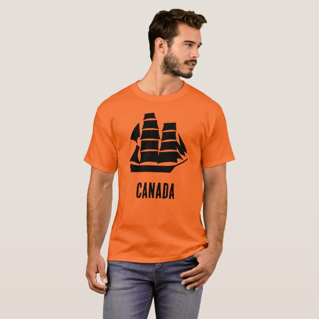 Kanada segelfartyg t shirt (Hel framsida)
