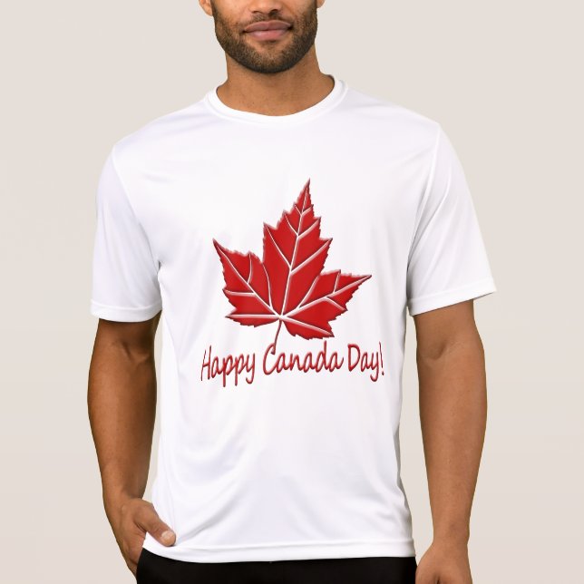 Kanada Shirts Lycklig Canada Day T-shirts (Framsida)