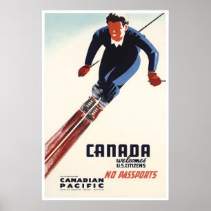 Kanada Skidposter Resa Konst Canadian Pacific nr Poster