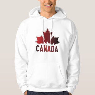 Kanada Skyline Gradient Maple Löv Patriotic Hoodie