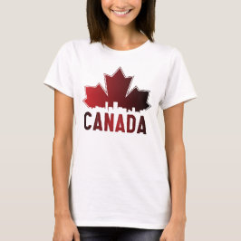 Kanada Skyline Gradient Maple Löv Patriotic T Shirt