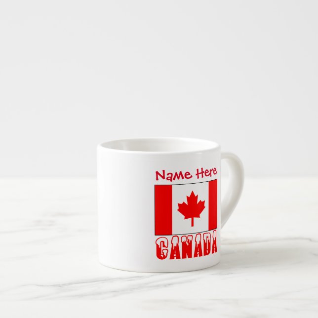 Kanada Snö Kanadensisk Flagga Röd Personalisering Espressomugg (Framsida höger)