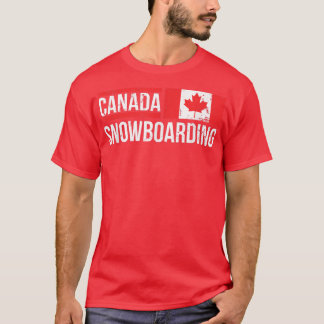 Kanada Snowboarding Canadian Flagga Tävling Halfpi T Shirt