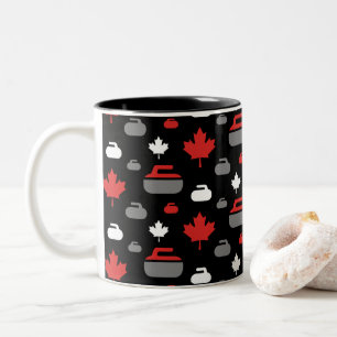 Kanada som krullar stenkaffemuggen Två-Tonad mugg
