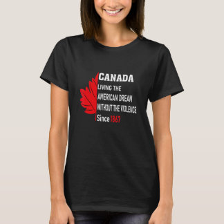 Kanada som lever i den amerikanska drömmen utan vå t shirt