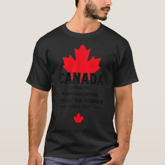 Kanada som lever i den amerikanska drömmen utan vi t shirt