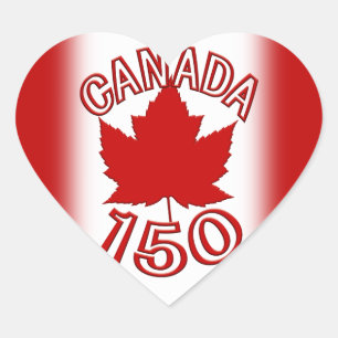 Kanada Souvenir 150 Stickers Maple Löv Stickers Hjärtformat Klistermärke