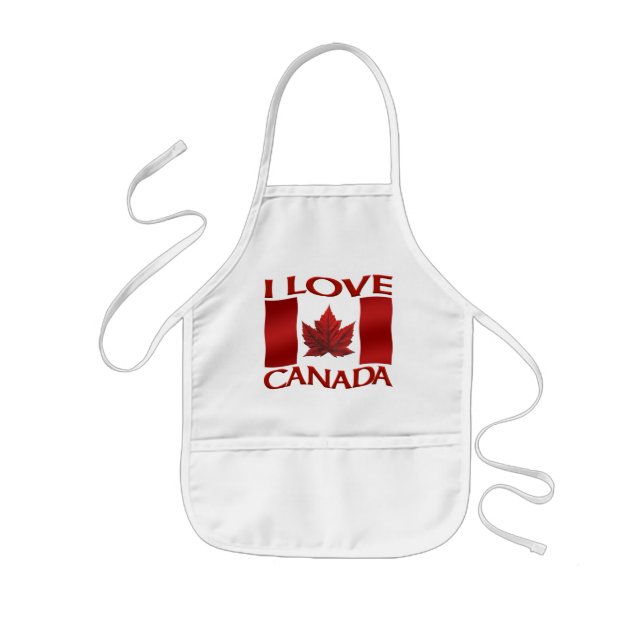 Kanada Souvenir Apron Barn I Kärlek Kanada Apron Barnförkläde (Framsidan)