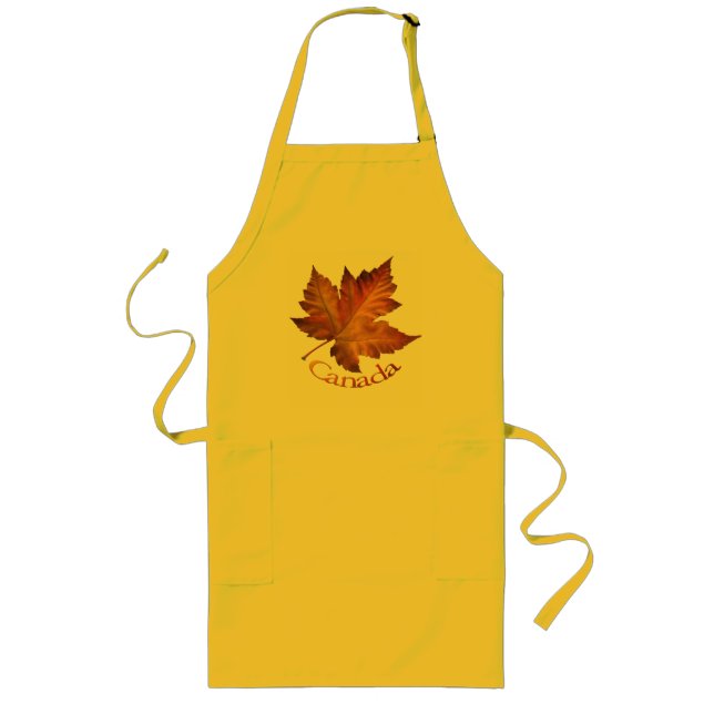 Kanada Souvenir Apron Kanada Maple Löv Souvenir Långt Förkläde (Framsidan)