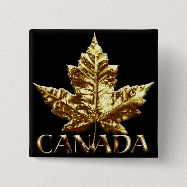 Kanada Souvenir Button Guld Canada Buttons Gifts Knapp (Framsida)
