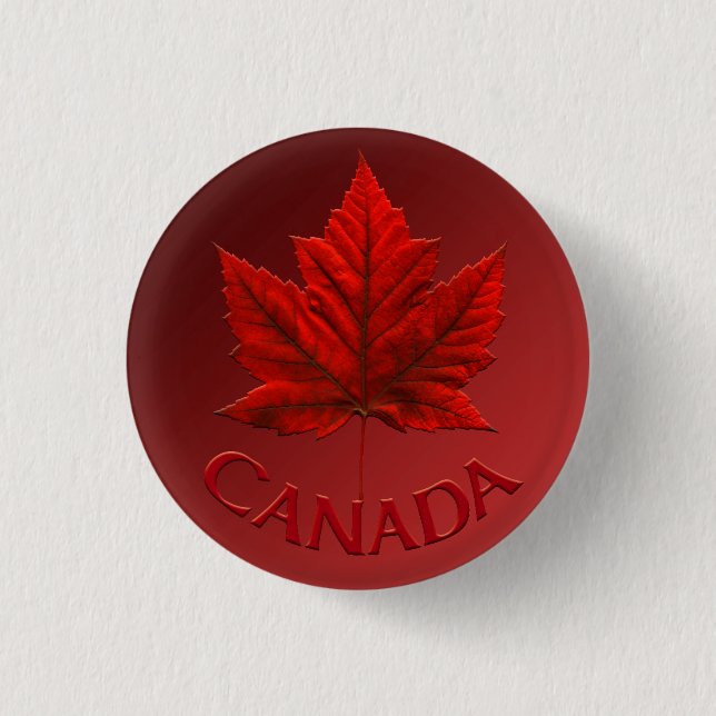Kanada Souvenir Buttons Canada Flagga Maple Löv Pi Knapp (Framsida)