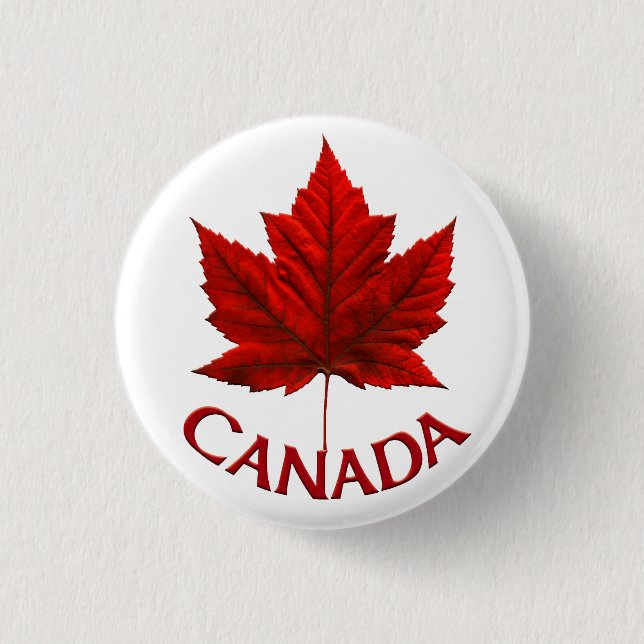 Kanada Souvenir Buttons Canada Flagga Maple Löv Pi Knapp (Framsida)