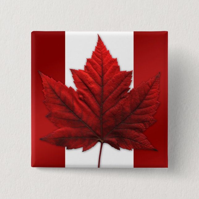 Kanada Souvenir Buttons Canada Flagga Maple Löv Pi Knapp (Framsida)
