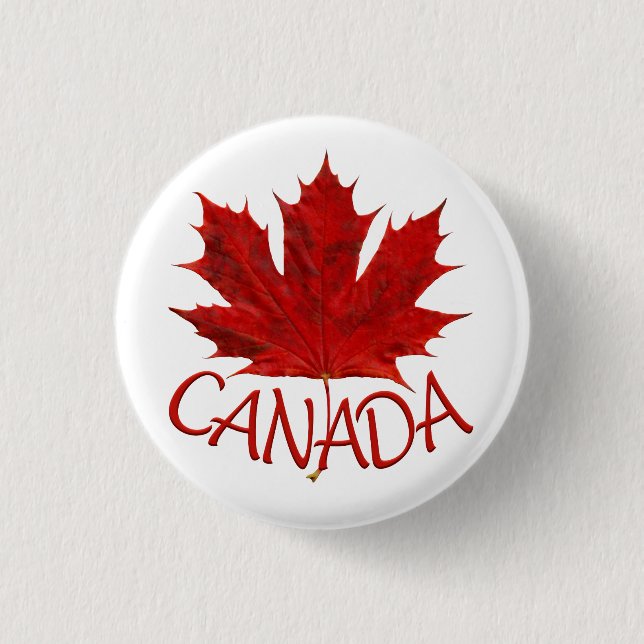Kanada Souvenir Buttons Canada Flagga Maple Löv Pi Knapp (Framsida)