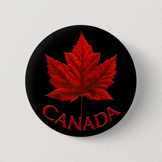 Kanada Souvenir Buttons Canada Flagga Maple Löv Pi Knapp (Framsida)