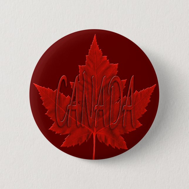 Kanada Souvenir Buttons Canada Maple Löv Button Knapp (Framsida)