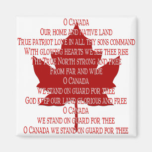 Kanada Souvenir Fridge Magnet Canada Anthem Magnet