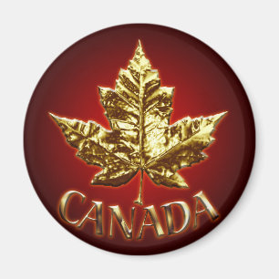 Kanada Souvenir Fridge Magnet Guld Maple Löv Gift