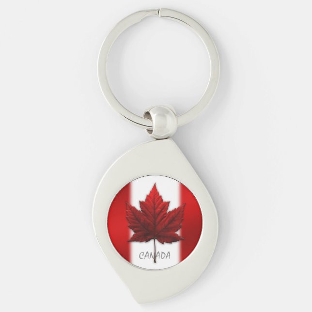 Kanada Souvenir Nyckelring Canada Flagga Gifts (Framsidan)