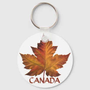 Kanada Souvenir Nyckelring Guld Chrome Maple Löv