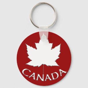 Kanada Souvenir Nyckelring Red & White Maple Löv