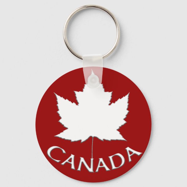 Kanada Souvenir Nyckelring Red & White Maple Löv (Framsida)