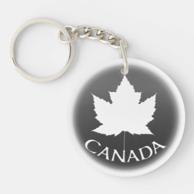 Kanada Souvenir Nyckelring White Maple Löv (Framsidan)
