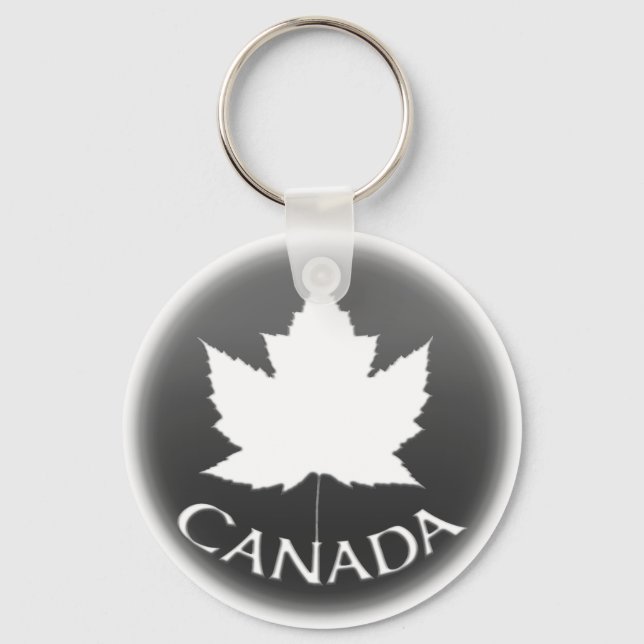 Kanada Souvenir Nyckelring White Maple Löv (Framsida)