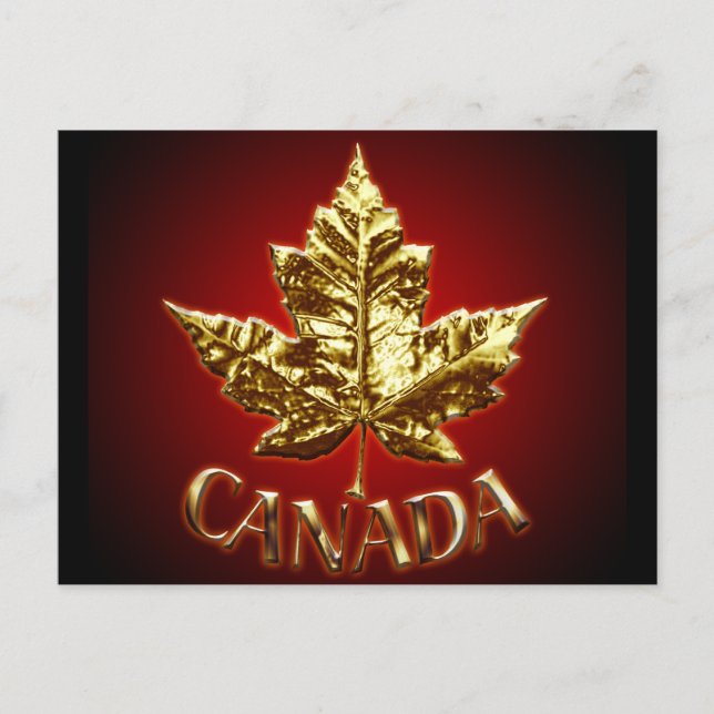 Kanada Souvenir Postcards Guld Canada Flagga Cards Vykort (Framsida)