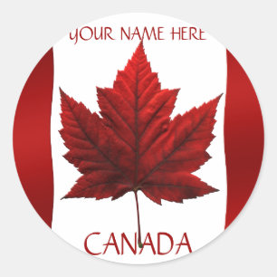 Kanada Souvenir Stickers Red Maple Löv Stickers Runt Klistermärke