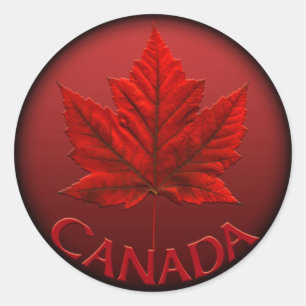 Kanada Souvenir Stickers Red Maple Löv Stickers Runt Klistermärke