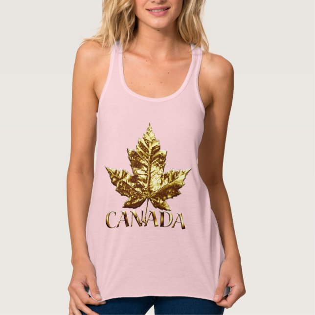 Kanada Souvenir Tanktop Guld Medal Womens Kanada Linne Med Racerback (Framsida)